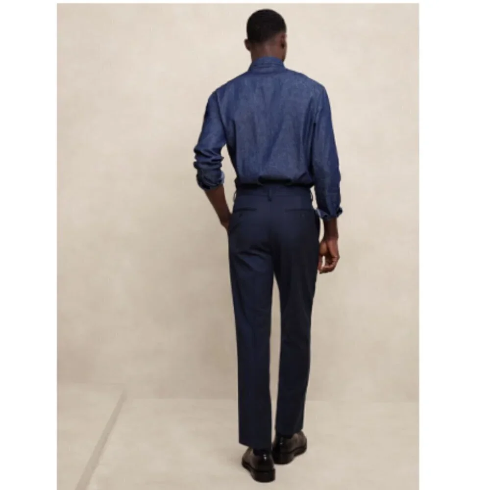 Banana Republic Tailored Fit Wool Blend Navy Blue Suit Size 32W Pants NWT $200